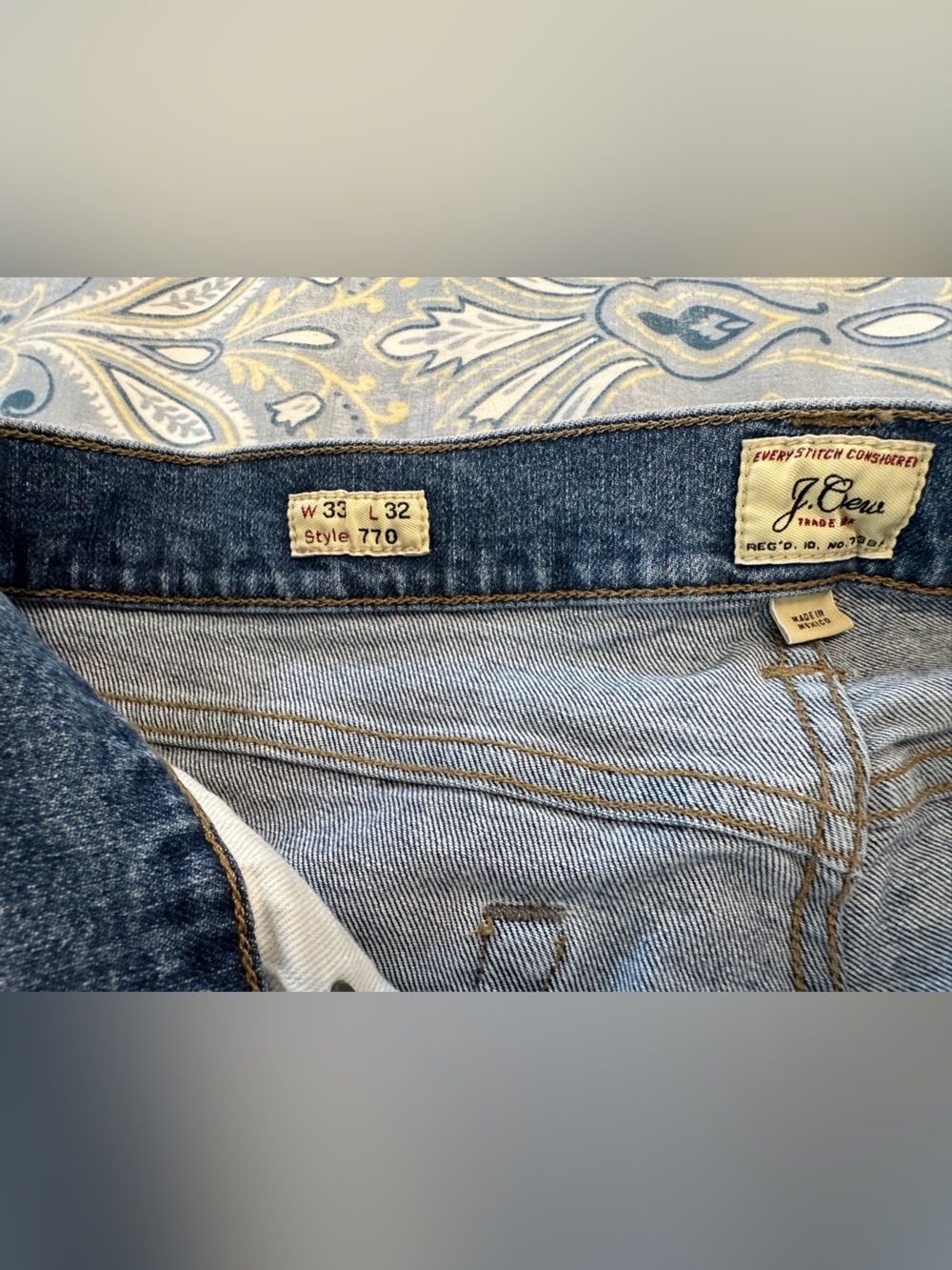 J. Crew Men’s Dark Blue Denim Slim Straight Jeans